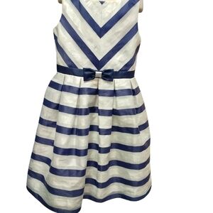 Jona Michelle Blue A-line Dress with V-neck Sleeveless Design for Wedding Guest
